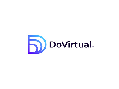 DoVirtual Logo Design Concept business company brand identity evolve evolving gradient growup letter d lettermark logo concept logo symbol logomark logotype minimal modern technology logo design retail simple tech logo designer virtual virtualization visual branding