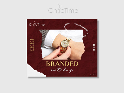 Chic Time Banner Design banner banner bazaar bannerbazaar brand branding creative banner design google ad banner logo social media banner watch