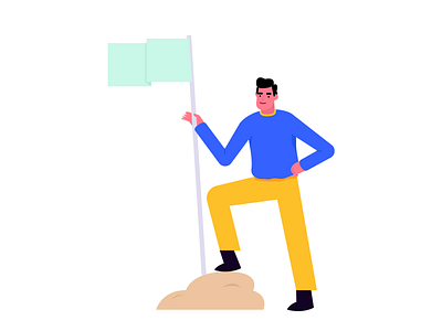 Achievement achieve achievement character design finish flag goal graphic happy illustration target ui vector