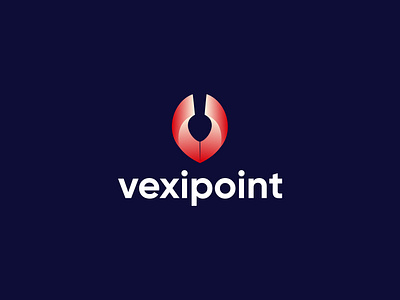 Logo For vexipoint V + Location mark app brand identity branding design graphic design icon illustration letter mark logo location mark logo logo concept logo mark logo type minimal minimalist logo modern logo negative space logo symbol v letter logo vector