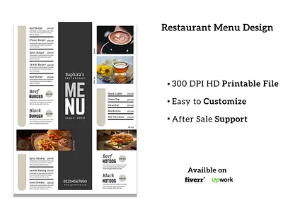 Restaurant Menu Design food flyer design food menu design menu design menu design template restaurant menu design