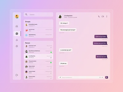 Glashmorphism Messenger ui ux