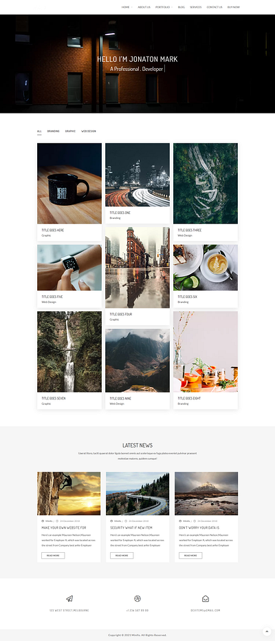 Minifo - Minimal Portfolio WordPress Theme creative photography wp theme portfolio wordpress theme responsive clean wp theme