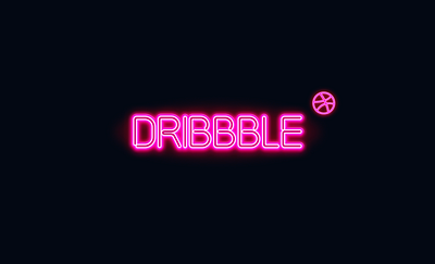 Dribbble in Neon Typography design typography