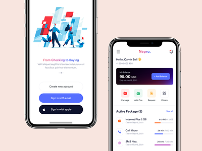 Service Provider Web App app balance banking clean minimal white color design illustration ios mobile pay profile provider pwa service smooth ui ux web mobile white