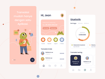 Online Mobile Banking App Exploration application bankapp colour design exploration finance illustration pastel ui