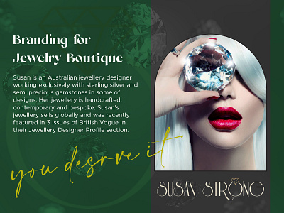 Susan Strong Identity and Artistic Direction branddesigner brandidentity branding businesscard corporateidentity designer giftbox graphicdesigner identity jewellery jewelry jewelrylogo logodesigner logomaker monogram