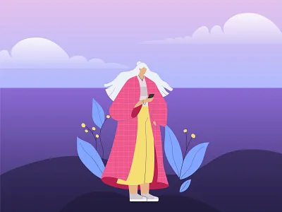 Stylish girl with smartphone illustration design female feminism girl illustration phone pink smartphone walk