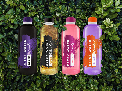 detox water label bottle branding detox water energy drink graphic design label minimalism