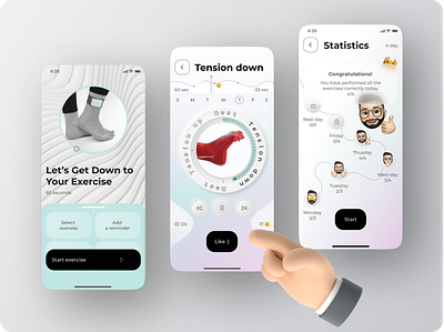 Mobile App – Fun Physiotherapy 3d app art branding clean design graphic design minimal mobile motion graphics typography ui ux