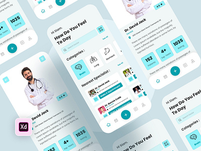 Doctor Appointment Booking App 3d animation app branding design graphic design illustration landing page logo mobile medical app motion graphics ui ux vector web