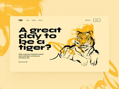 Tiger Landing Page animals branding graphic design hand drawn home page illustration landing page logo logo design nature web design website