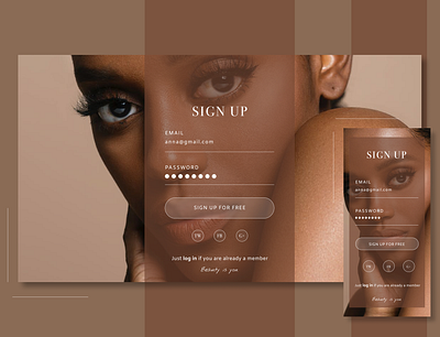 Sign Up Page design flat minimal ui ux web website