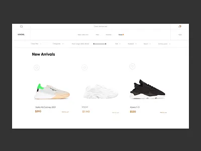 Vendre. - e-Commerce Web Design for Online Store animation clean cloth store ecommerce fashion fashion design minimal motion motion graphics online store shoes store store ui ui design web web design