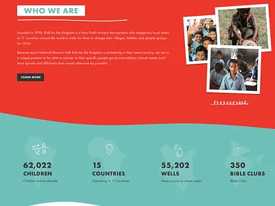 Kids For The Kingdom - Web Design Landing Page