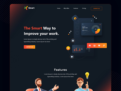 Digital Agency Landing Page Design 3d agency animation branding clean design digital agency graphic design homepage illustration landingpage logo responsive template ui ui ux website