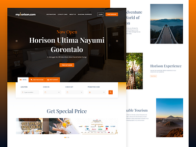 Myhorison Hotel Landing Page college web design design graphic design hotel landing page ui web design