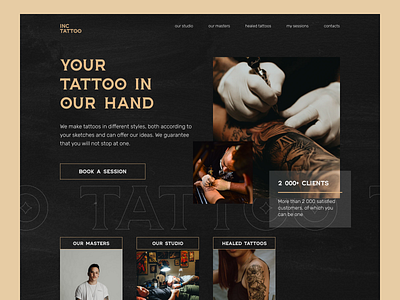 Tattoo studio beauty black design studio tattoo tattoo art typography ui web website