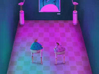 Miami Nice 80s blue character colour exhibition illustration lighting miami miami vice neon nightrider retro vice