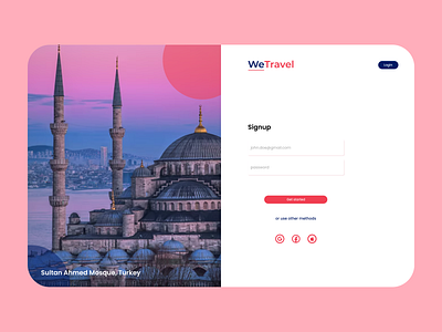 WeTravel-Signup page design dribbble login logo sign up travel ui uiux ux webdesign website women travel