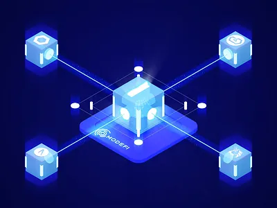 Blockchain Oracle Solutions - 3D Illustration 3d animation blockchain decentralized defi design glow illustration neon oracle