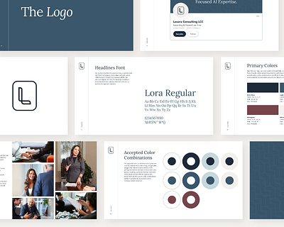 Lexara Brand branding color combinations color palette graphic design logo rebrand serif