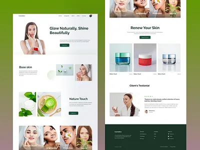 Skincare Landing Page UI branding care cosmetics ecommerce landingpage life lifestyle skin skincare website