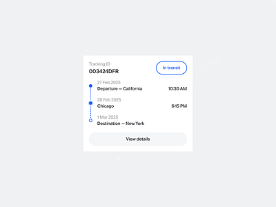 JustUI card design order shipping tracking ui widget