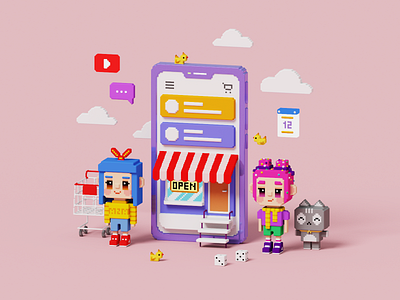 Voxel online shopping 3d 3d character 3d game gameart graphic design illustration magicavoxel online shop voxel pixelart voxel voxel art voxel shop voxelart voxels