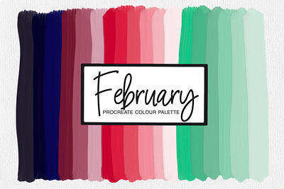 February Colour Palette love procreate swatches