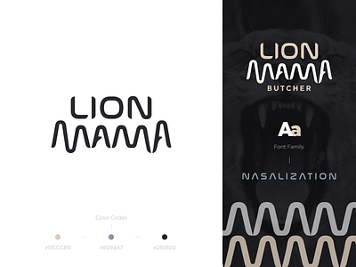 Lion Mama logo design animal branding butcher design explanation gedas meskunas glogo icon illustration jaws lion logo mama nostrils teeth urban vector wild
