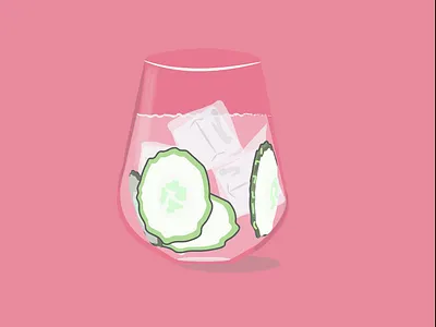 Drink adobe art brading drink glass graphic design ice illustration logo pink ui vector