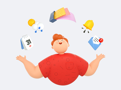 Illustration for Launcher app 3d app character cinema4d illustration launcher octane onboarding