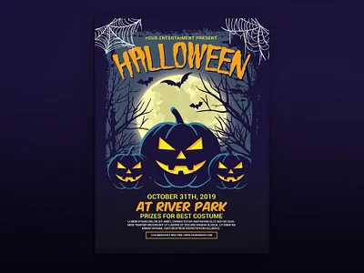 Halloween Party Flyer autumn catalog clean costume design flyer halloween halloween party horror house indesign magazine party print printable scary spooky template vampire zombie