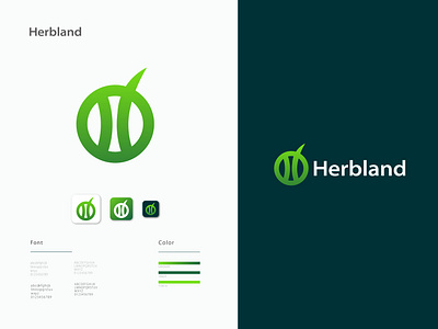 Herbland - Modern Logo Design branding design graphic design h letter logo h logo logo logo designer mehejar mehejar designs minimal logo design modern logo modern logo design