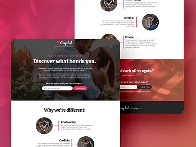 Coupled Quiz Assets branding design form illustration landing page ui