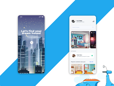 Real Estate application 3d animation app branding design graphic design illustration logo motion graphics real estate application typography ui ux vector