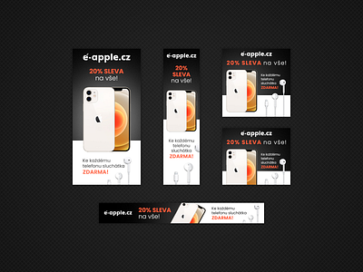 E-apple banners action apple apple iphone apple products banner banner design banners buchl czech design e apple e shop earphones headphones iphone mobile phone phone photoshop refurbished smartphone