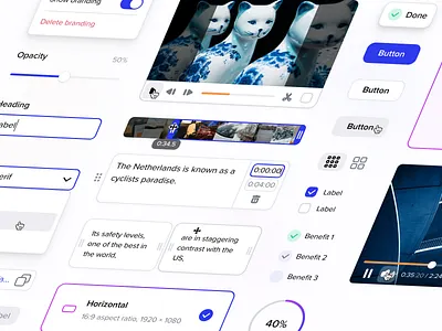 UI Elements — crop.video atomic branding colors components cropping design system desktop editor interface library symbols trim ui ux video video editing video player web web app webapp