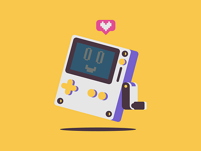 Playdate 🟡 console cute fun game icon identity illustration playdate vector