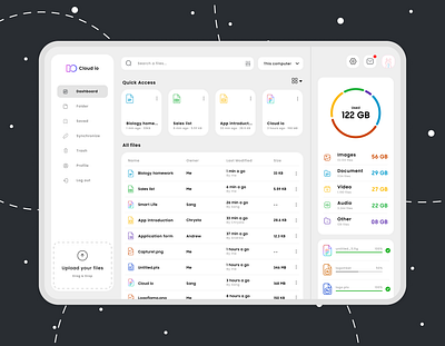 Cloud io - File Manager Desktop design file file manage files graphic design icon logo manager smart ui ux vector