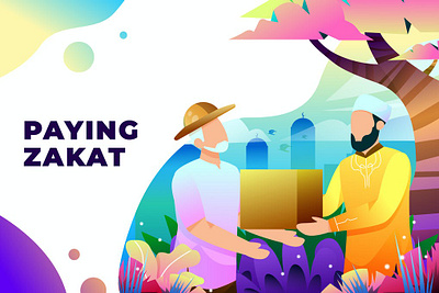 Paying Zakat - Vector Illustration banner banners design graphic graphic design graphics header illustration isometric landing landing page page pages ui vector web web design web development website website header