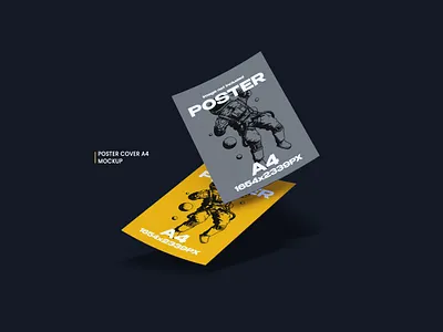 Poster cover mockup a4 cover poster mockup paper poster mockup template