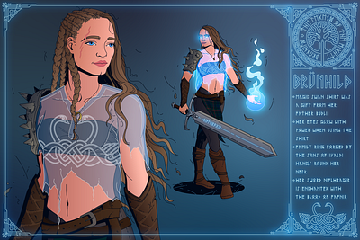 Brünhild characterdesign design fantasy graphic design illustration illustrator lineclair mythology vector