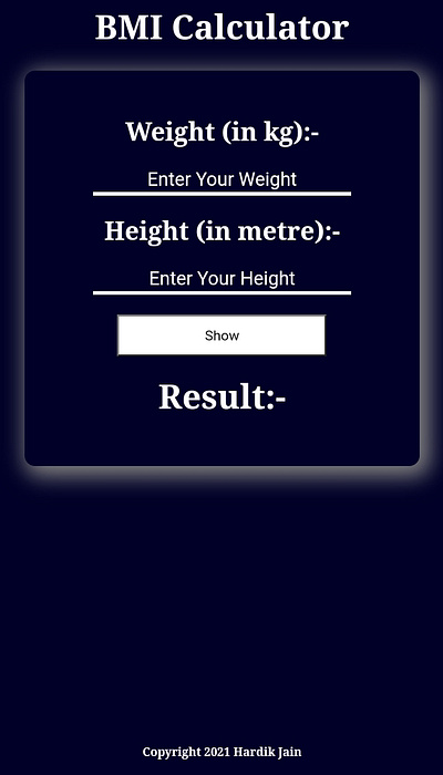 BMI Calculator website