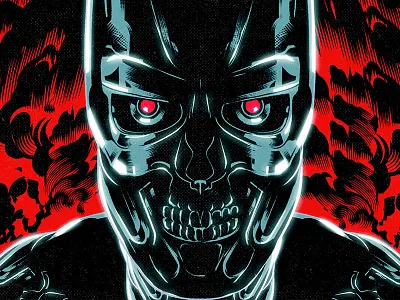 T-800 aesthetic cartoon character design graphic design illustration logo movie retro skull t 800 t800 terminator vector