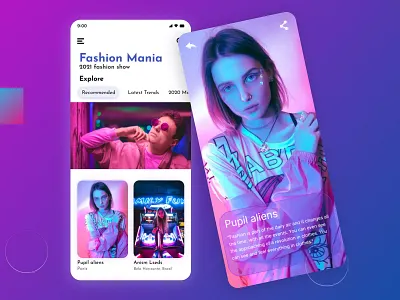 Fashion Mania UI/UX Design app fashion graphic mobileapp uiux