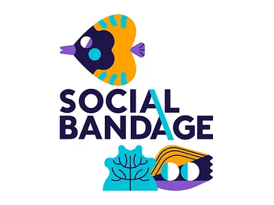 Social Bandage - Logo Emblem illustration ilustración jhonny núñez logo sea life sea nursery soacial bandage