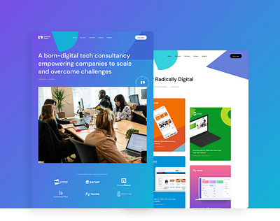 Radically Digital - Landing page homepage design homepage ui landing page ui responsive design ui design uiux design web design