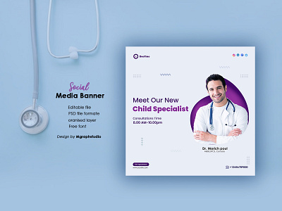 Doctor instagram post design for online Medical consultations creative doctor ads doctor ads design facebook health services instagram ads media ads design medical ads modern online consultant professional social media